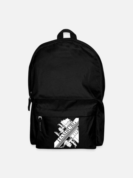 Hamburg Gebäude Hamburger - Rucksack - Schwarz