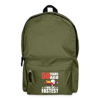 50 years I was the fastest 50th birthday - Backpack - olive green - Front