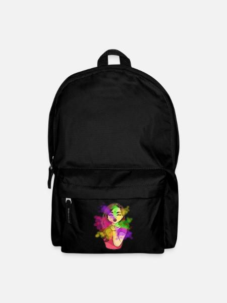 Holi Festival Girl Indien Pakistanais Mme Holi - Sac à dos - noir