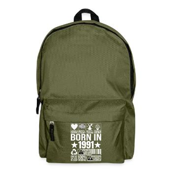 Né en 1991 Content Warning Label Code à barres - Sac à dos - vert olive - Devant