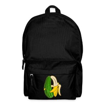 Banane und Gurke in Umarmung - Rucksack - Schwarz - Vorne