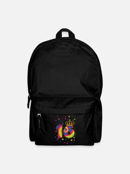 Tie-dye fête d’anniversaire 16 ans 16 ans - Sac à dos - noir