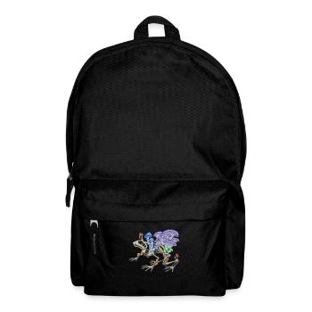 Frog skeleton with mushrooms - Backpack - black - Front