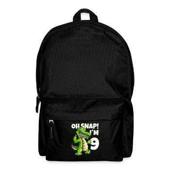 Lizard Lover Alligator Crocodile 9th Birthday - Backpack - black - Front
