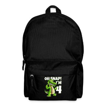 Alligator Wild Animal Children's Motif for 4th Birthday - Backpack - black - Front