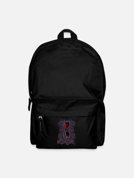 Os et roses - Sablier gothique - Sac à dos - noir
