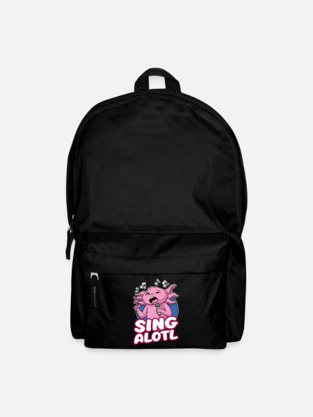 12 Funny Axolotl Sing Alotl Singer copy - Rucksack - Schwarz