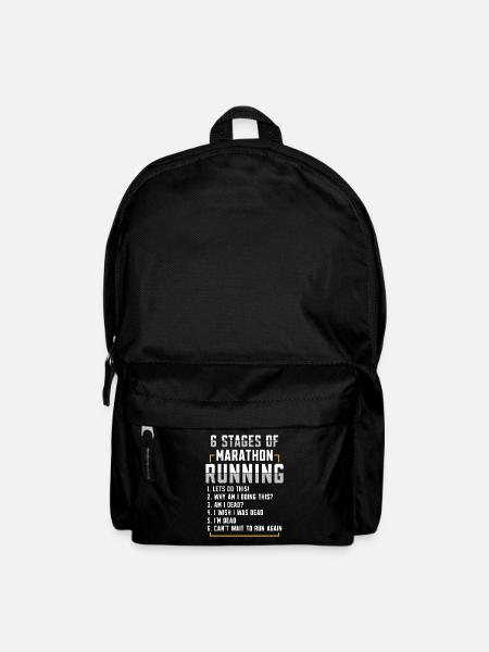 6 Etappen Des Marathonlaufs Marathonbekleidung - Rucksack - Schwarz