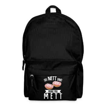 Mettigel Mettbrötchen Bring mir Mett - Rucksack - Schwarz - Vorne