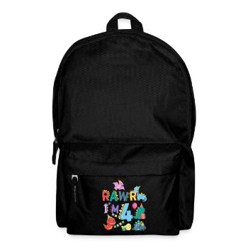 Rawr Ich Bin 4 | Rawr Dinosaurier | 4. Geburtstag - Rucksack - Schwarz - Vorne