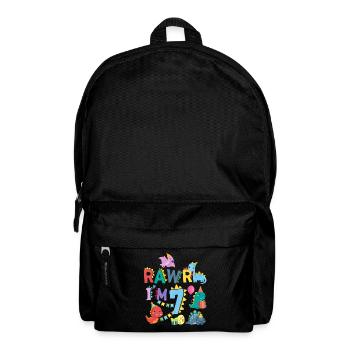 Rawr Ich Bin 7 | Rawr Dinosaurier | 7. Geburtstag - Rucksack - Schwarz - Vorne