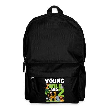 Young Wild And 2 | Safari animal-themed birthday - Backpack - black - Front