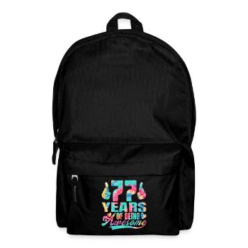 77th birthday or anniversary 77 years of being - Backpack - black - Front