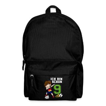 Fußballjunge It's My 9. Geburtstag Deutsche Flagge - Rucksack - Schwarz - Vorne