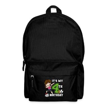 Fille de football C’est mon 4ème anniversaire - Sac à dos - noir - Devant