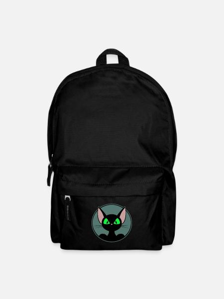 chat cool, chat mignon, autocollant, chemise, t-shirt - Sac à dos - noir