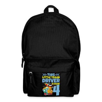 4ème anniversaire ce petit conducteur de train a maintenant 4 ans - Sac à dos - noir - Devant