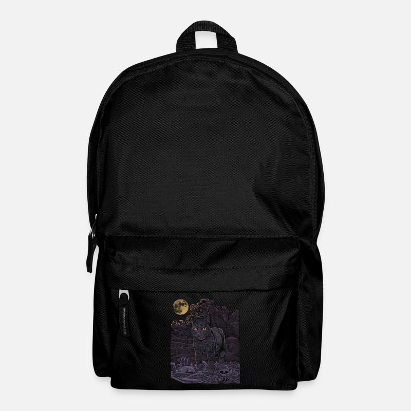 Gothic Katze - Schwarze Katze auf dem Friedhof - Rucksack - Schwarz