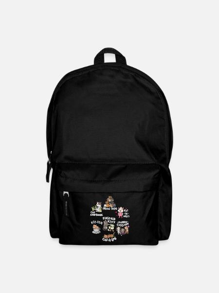 Jeu de mots mignon et drôle de chat | Chat mignon - Sac à dos - noir