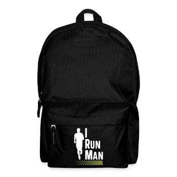 I Run Man | Laufbekleidung | Fitness Shirt | - Rucksack - Schwarz - Vorne