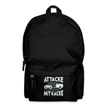 Attack with poop Funny farmer and farmer saying - Backpack - black - Front