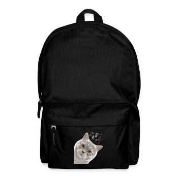 Curieux chat britannique à poil court - Sac à dos - noir - Devant