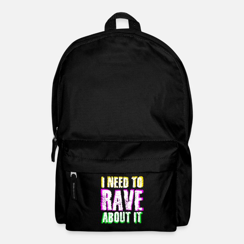 Raver Festival Techno Rave - Backpack - black