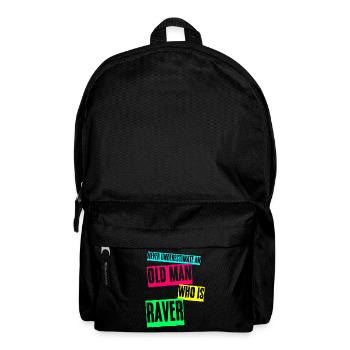 Raver Festival Old Man Techno Rave - Rucksack - Schwarz - Vorne