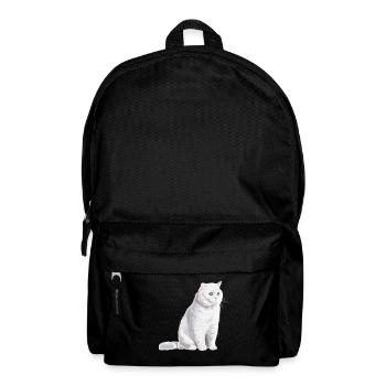 Chat sédentaire britannique à poil court blanc - Sac à dos - noir - Devant