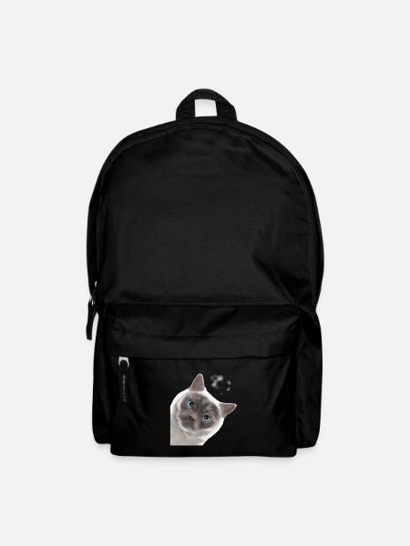 Neugierige Colourpoint Britisch Kurzhaar Katze - Rucksack - Schwarz