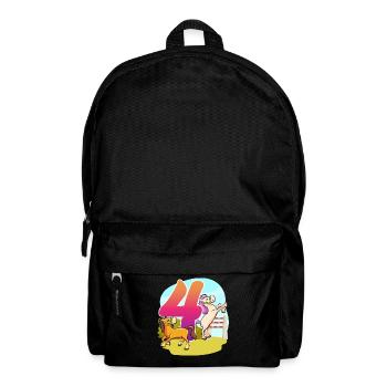 4ème anniversaire Équitation Cheval Thème Quatre Fête - Sac à dos - noir - Devant
