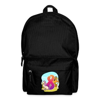 8ème anniversaire Équitation Thème Huit Fête - Sac à dos - noir - Devant