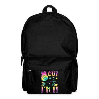 Peace Out Ten I'm 11 Tie Dye Geburtstag - Rucksack - Schwarz - Vorne