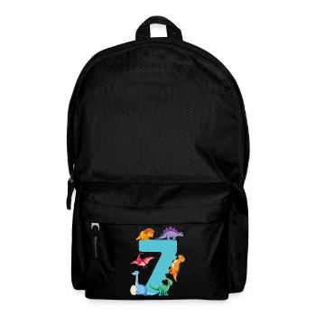7th birthday | Dinosaur Birthday Shirt | - Backpack - black - Front