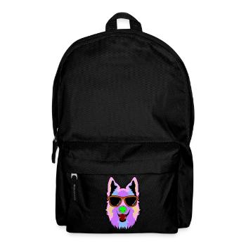 Berger blanc avec lunettes de soleil - Sac à dos - noir - Devant