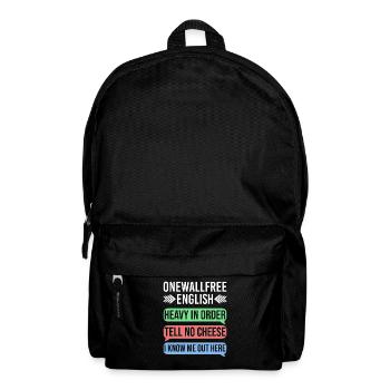 Onewallfree English für Englisch Lehrer Übersetzer - Rucksack - Schwarz - Vorne