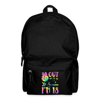 Peace Out Seventeen I'm 18 | Tie Dye Themed - Backpack - black - Front