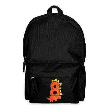 8e anniversaire | Anniversaire dinosaure | - Sac à dos - noir - Devant
