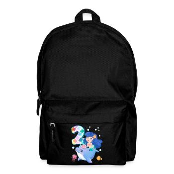 2ème anniversaire | Anniversaire de sirène | - Sac à dos - noir - Devant