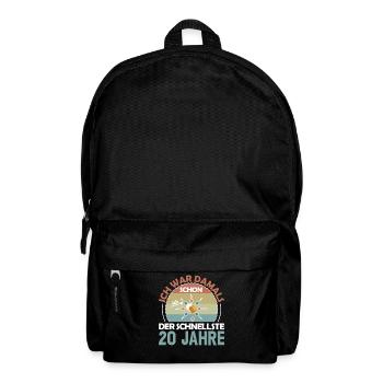Ich war damals schon der Schnellste 20. Geburtstag - Rucksack - Schwarz - Vorne