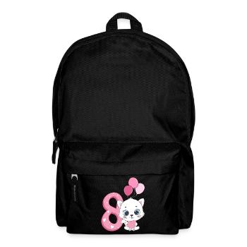 8th Birthday Kitten | Cat Birthday Shirt | - Backpack - black - Front