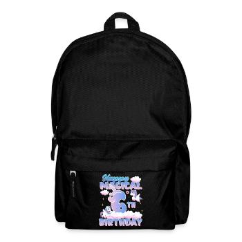 Happy Magical 6th Birthday Unicorn Pony - Backpack - black - Front