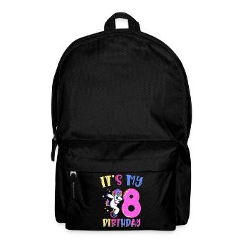 Es Ist Mein 8 Geburtstag Tupfende Einhorn Pony 8. - Rucksack - Schwarz - Vorne