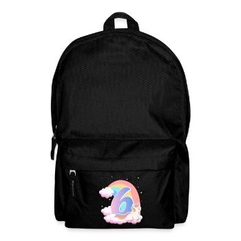 6 Unicorn Rainbow Clouds Little Pony 6. - Backpack - black - Front