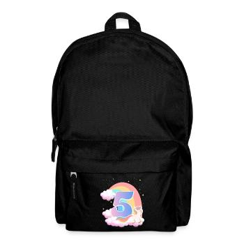 5 Unicorn Rainbow Clouds Little Pony 5. - Backpack - black - Front