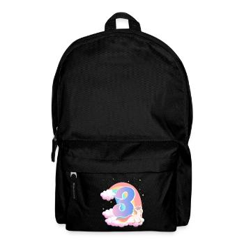 3 Unicorn Rainbow Clouds Little Pony 3. - Backpack - black - Front