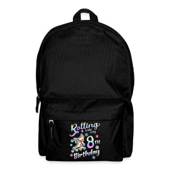 Rouler dans mon 8e anniversaire Patineur à roulettes en ligne - Sac à dos - noir - Devant