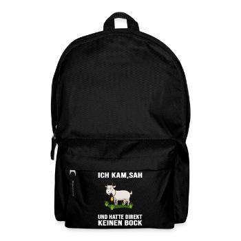 Ziegenbock Ziege -lustige Ziege meme "kein Bock" - Rucksack - Schwarz - Vorne