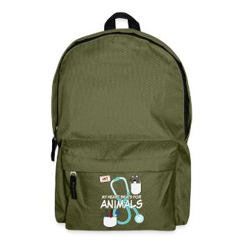 Tierarzt Veterinär Tiermedizin - Rucksack - Olivgrün - Vorne