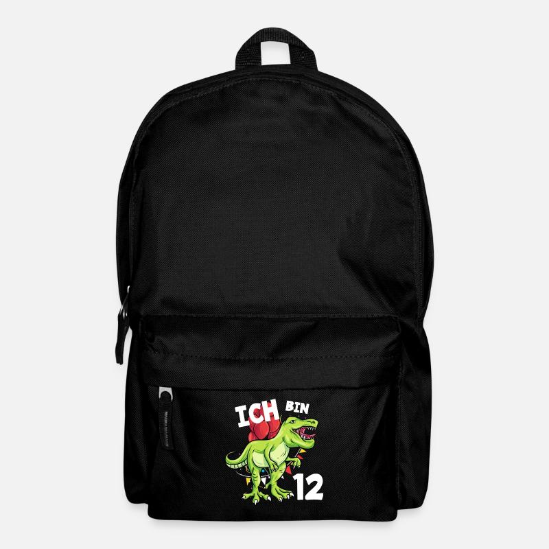 Ich bin 12 Jahre Dinosaurier 12. Geburtstag - Rucksack - Schwarz